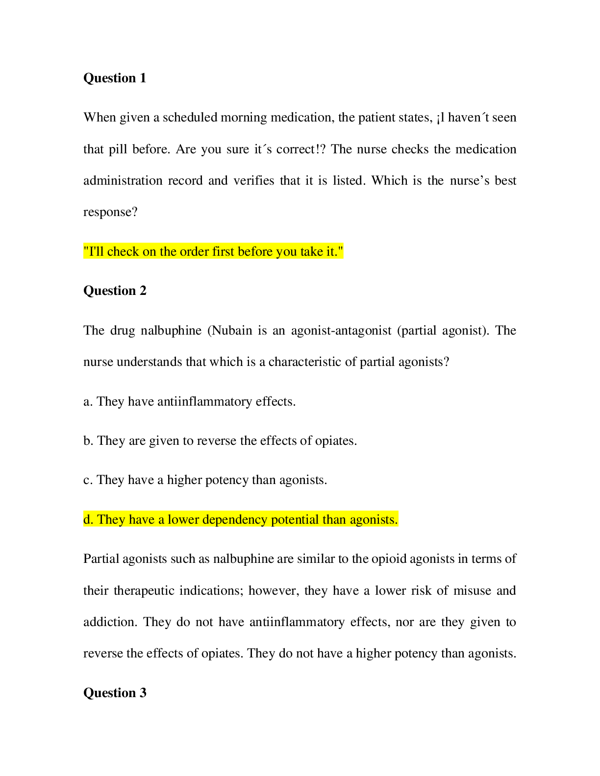 Preview of NUR 3145 Exam 1 Study Guide Questions and Answers with Explanations (STUDY MODE) Questions